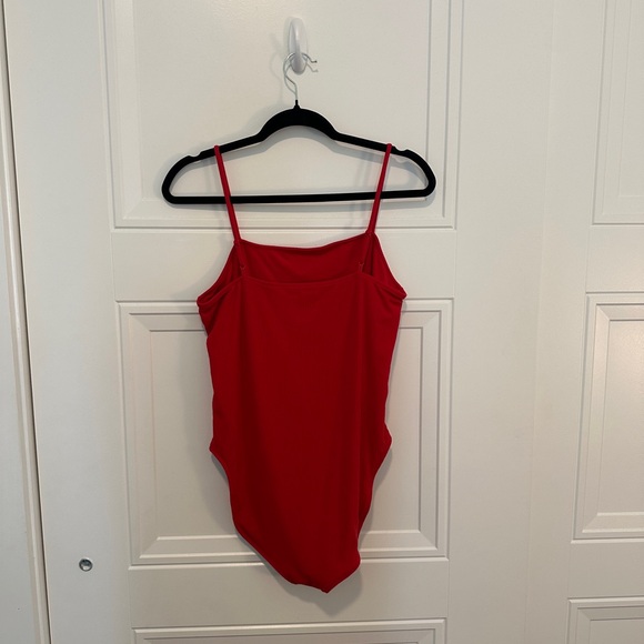 Red Spaghetti Strap Bodysuit - Picture 2 of 5